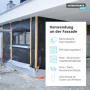 Hochdiffusionsoffene, UV-beständige Fassadenbahn mit 160g/m² und Selbstklebestreifen