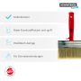 Flächenstreicher mit hellen Borsten und roten Kunststoffkörper