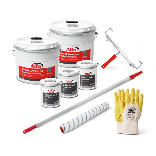 Alfa Wand- und Bodenbeschichtungs-Set 20 m² + Zubehör