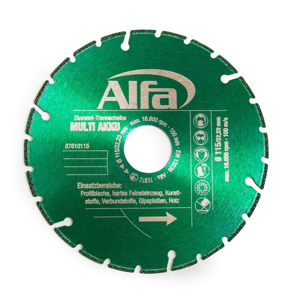 Alfa Diamant-Trennscheibe MULTI AKKU