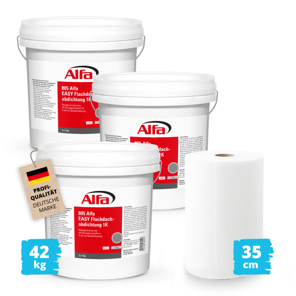 Alfa EASY Flachdachabdichtung 1K - Set3 für 10 m² - Gr. M