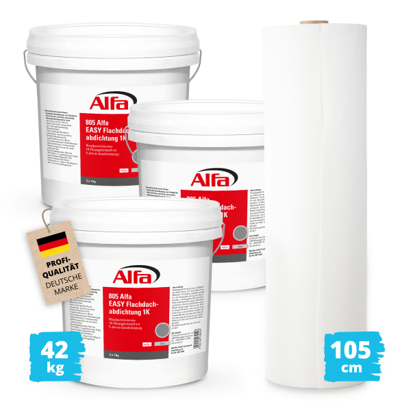 Alfa EASY Flachdachabdichtung 1K - Set3 für 10 m² - Gr. XL
