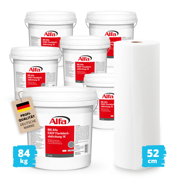 Alfa EASY Flachdachabdichtung 1K - Set4 für 21 m² - Gr. L