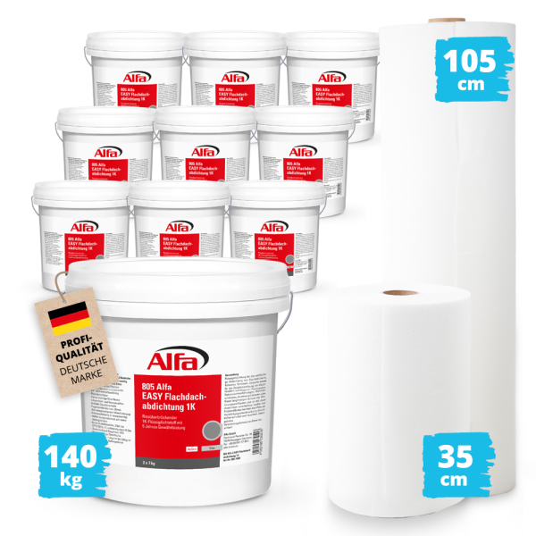 Alfa EASY Flachdachabdichtung 1K - Set5 für 35 m² - Gr. M