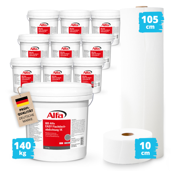 Alfa EASY Flachdachabdichtung 1K - Set5 für 35 m² - Gr. S