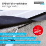 Schwarzer, elastischer EPDM-Folienkleber zum Verkleben von EPDM-Folie und anderen Dichtfolien