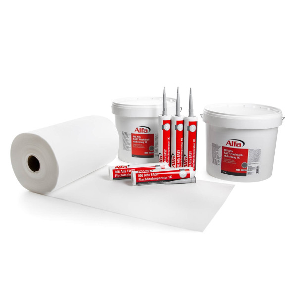 Alfa Flachdachabdichtungs Set mit Vlies & Reparaturmasse 7 m²