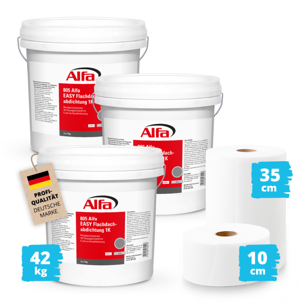 Alfa EASY Flachdachabdichtung 1K - Set3 für 10 m² - Gr. S