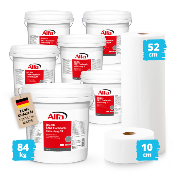 Alfa EASY Flachdachabdichtung 1K - Set4 für 21 m² - Gr. S