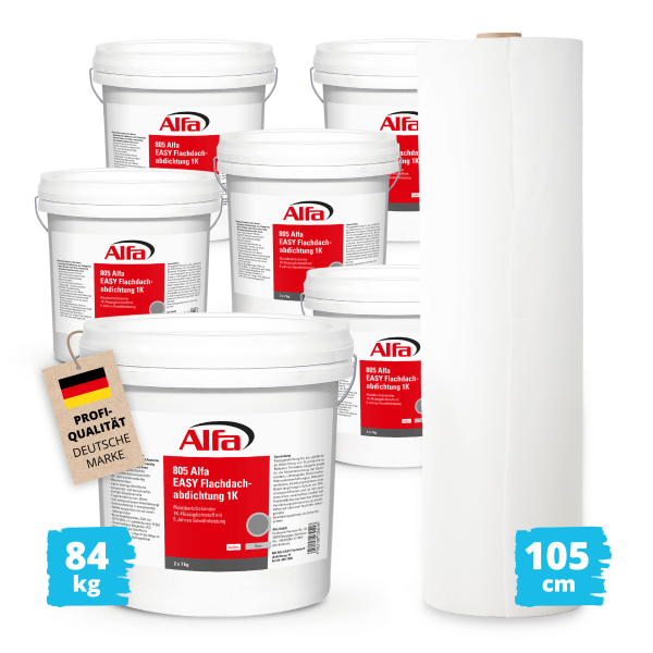 Alfa EASY Flachdachabdichtung 1K - Set4 für 21 m² - Gr. XL